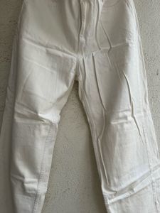 : Ivory Flow Wide-Leg Jeans