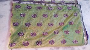 Heavy Embroidery Work Net Saree