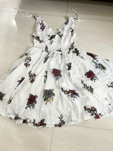 White Floral Print One Piece