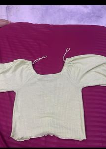 Lime Green Puff Sleeve Top