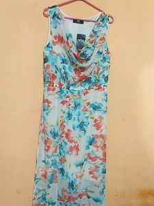 MAX Floral Chiffon Maxi Dress