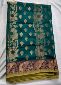 Elegant Green Floral Saree