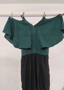 Black And Dark Green Jumpsuit In XS