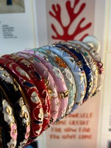 Floral Enamel Bangle Bracelet