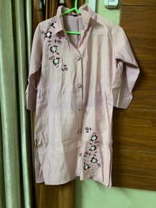 Embroidered Linen Cord Set