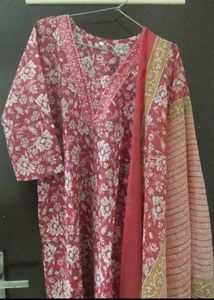 New Cotton Three Pcs Suit With Big Dupatta