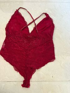 Red Lace Teddy Bodysuit