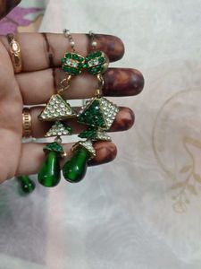 Green Drop Earrings