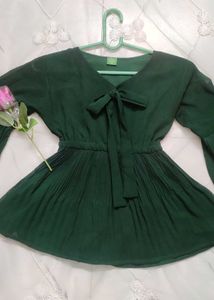 Green Tie-Front Top