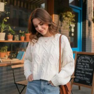 Cable Knit Cream Sweater