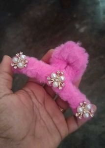 Pink Fur Hair Tie
