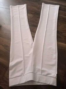 Casual Polyester Blend White Pant