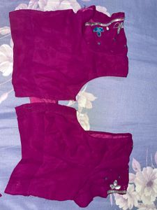 Purple Embellished Saree