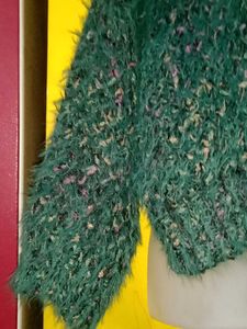 Fluffy Green Knit Sweater