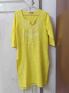 Yellow Embroidered Kurta