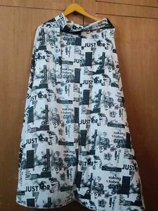 Abstract Print Long Skirt