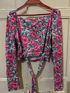 Pink Floral Long Sleeve Top