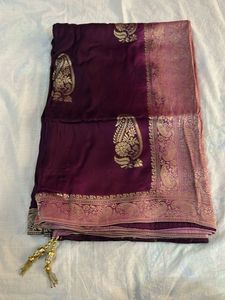Elegant Purple Banarasi Silk Saree
