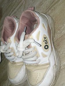 Ogly White &amp; Pink Chunky Sneakers