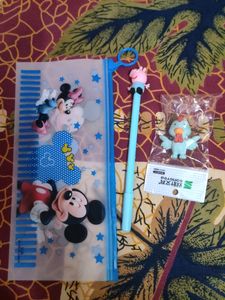 Cartoon Pouch With One Fancy Pen And Eraser