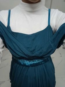 Blue Sleeveless Dress(only Top)