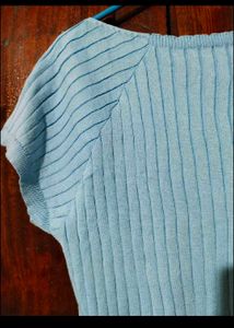 Blue Ribbed top for women