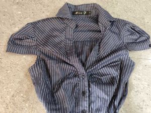 Half Sleeve Fitted Y2k Office Siren Shirt