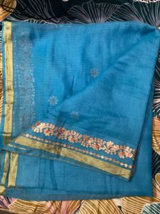 Teal Saree with Blouse