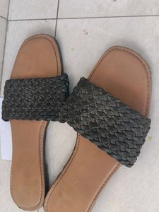 Woven Detail Slide Sandals