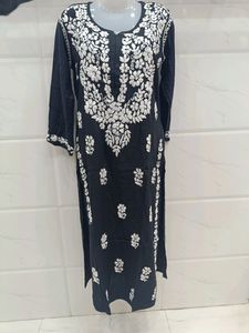 Lakhnavi Hand Embroidery Long Kurti