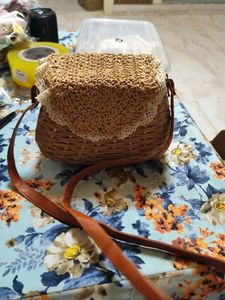 Mauritius Bamboo Skin Crochet Sling Bag