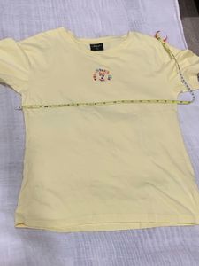 Cute Yellow Graphic Tee Pure Cotton