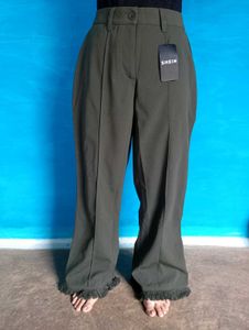 Olive Green Fringe Pants