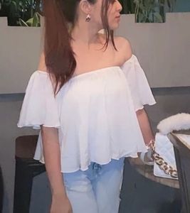 White Bare Shoulder Top