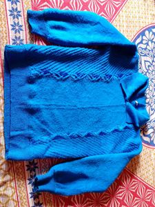 Vintage Style Blue Knitted Sweater For Women