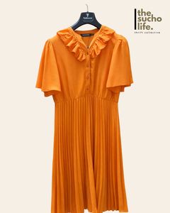 Chic Orange Midi Dress | Women