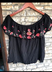 Black off shoulder top