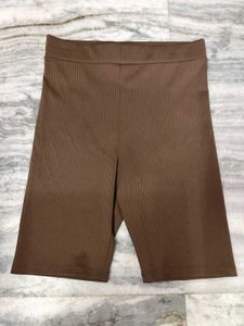 H&amp;M XS Brown Ribbed Biker Shorts