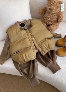 Cute Kids' Winter Vest With Fleece Pant