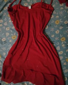 Red Glitter Mini Dress