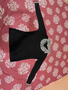 Korean style black checkered top!