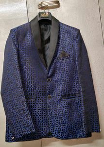Stylish Blue Patterned Blazer