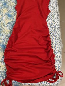 Red Drawstring One Piece