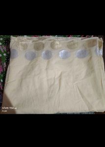 Cream &amp; Silver Polka Dot Fabric