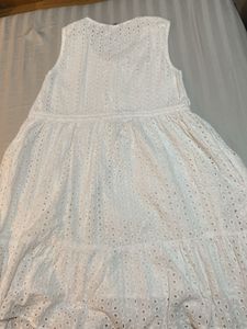 White Eyelet Sleeveless Dress