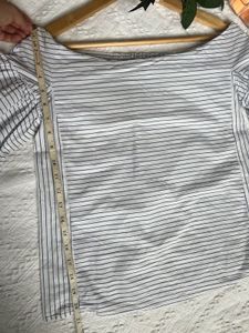 Striped Off-Shoulder Puff Sleeve Top