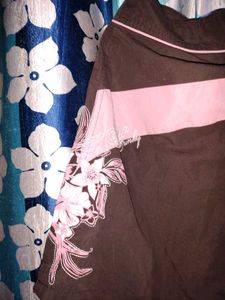 Brown Floral Design Shorts