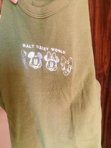 Walt Disney World Olive Green crop Tee
