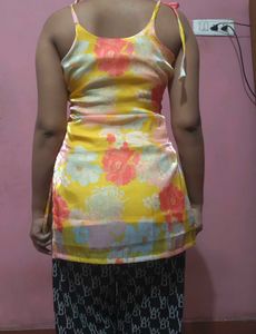 Floral Tie-Strap Kurti Stiched For Sale Purpuse