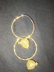 Gold Jhumka Hoop Earrings